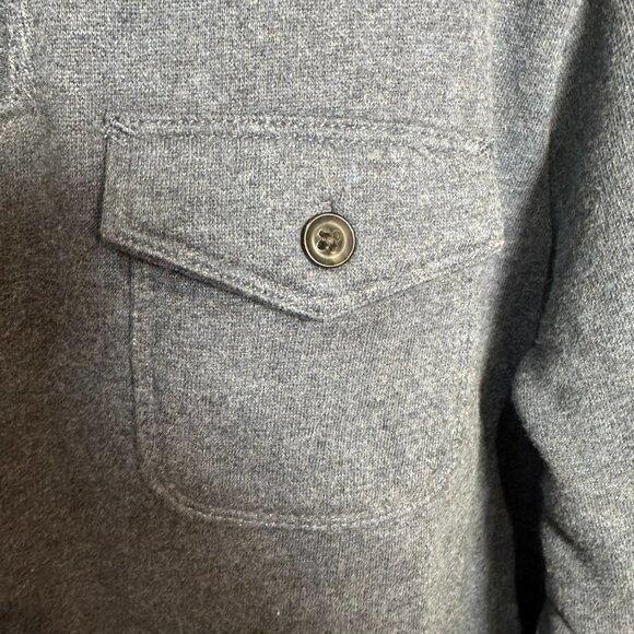 Levi's Mens Pullover Sweatshirt Jacket Size XL Blue Collar Button Pocket - Picture 2 of 7